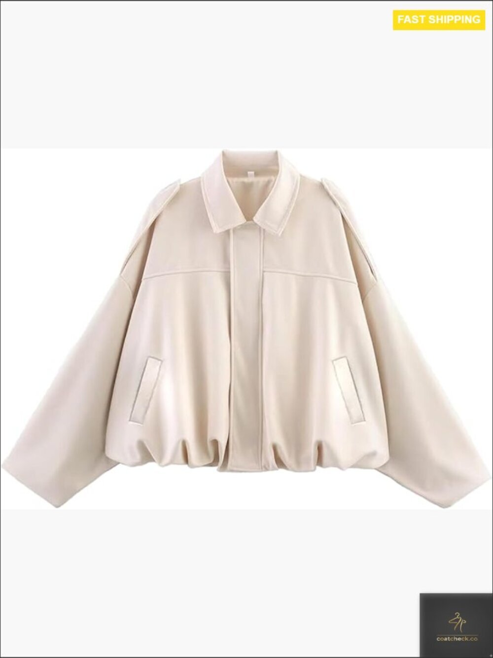 Faux Suede Bomber Jacket Oversized Lapel Pilot Cropped Coat Motorcycle Outerwear